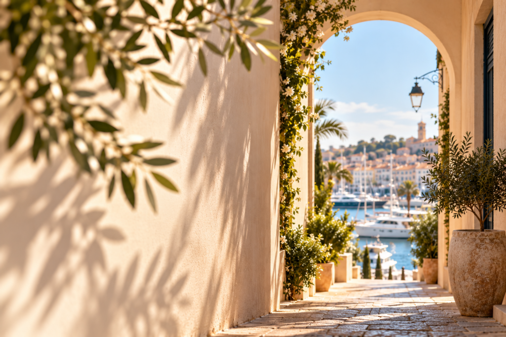 Passaggio soleggiato verso il Vecchio Porto di Cannes